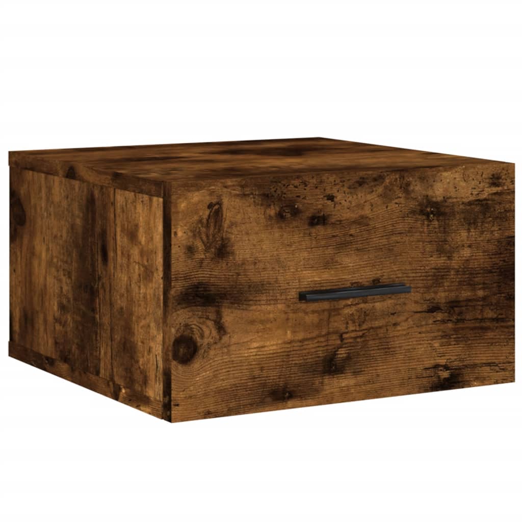 Wall-mounted bedside table smoked oak 35x35x20 cm