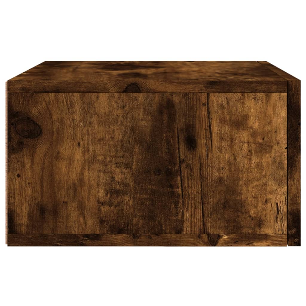 Wall-mounted bedside tables 2 pieces smoked oak 35x35x20 cm