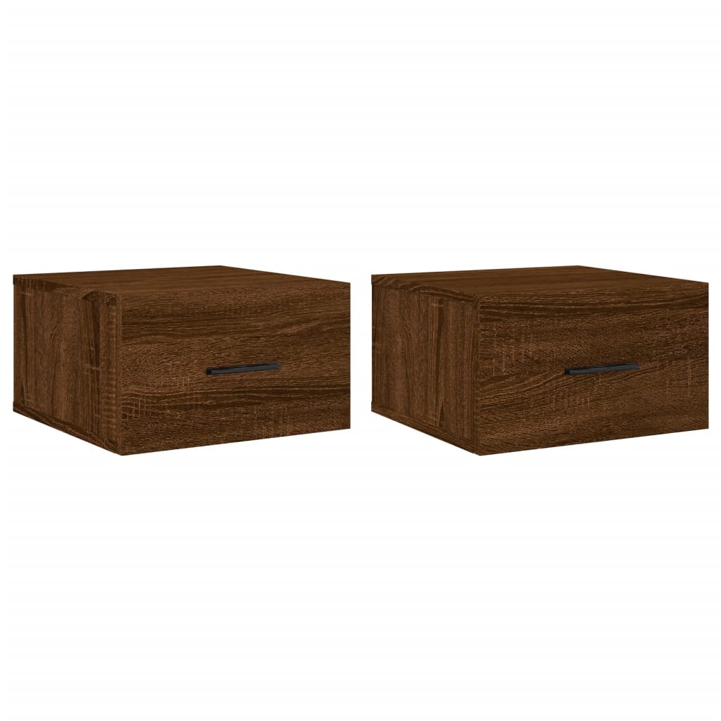 Wall Bedside Tables 2 pcs. Brown Oak Look 35x35x20 cm