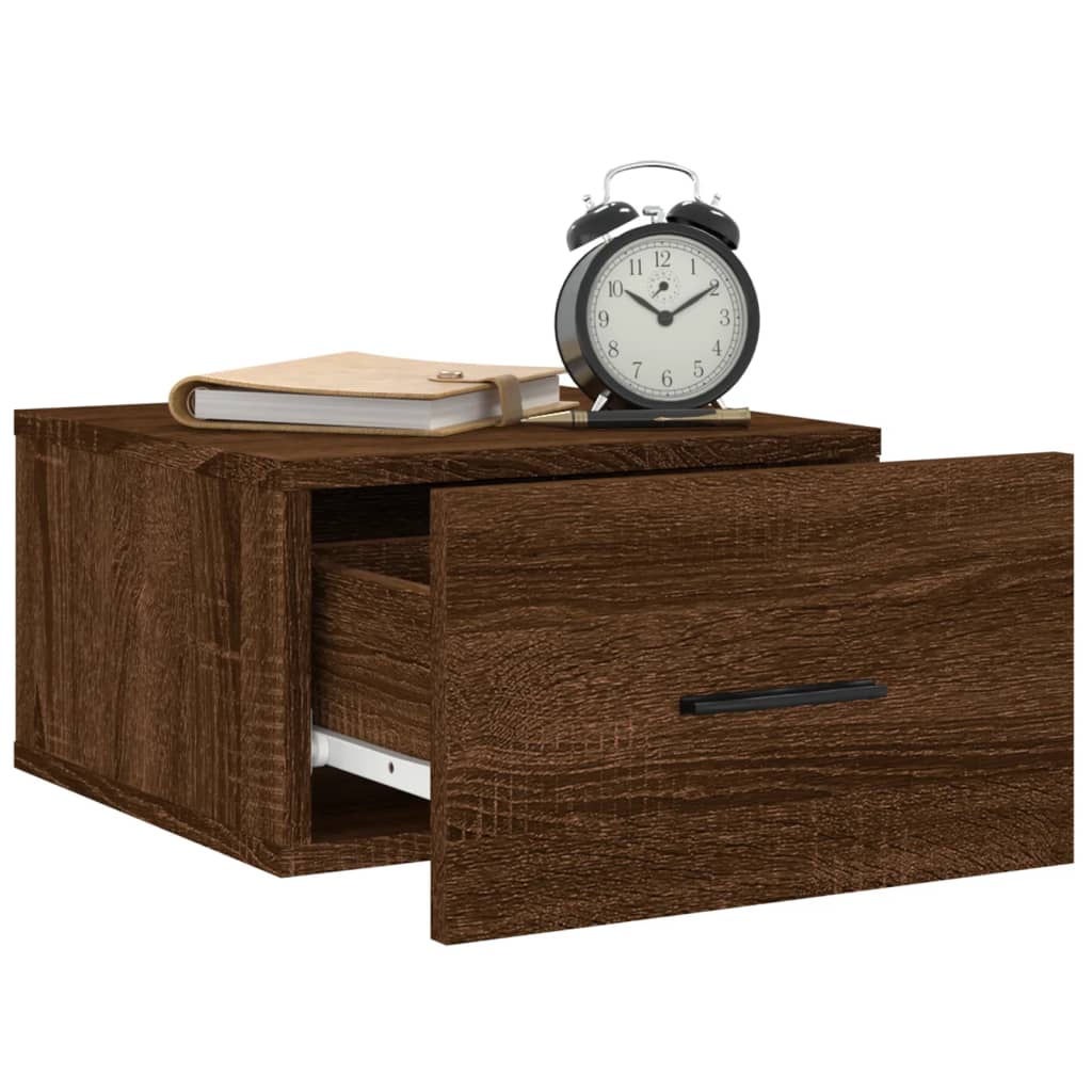 Wall Bedside Tables 2 pcs. Brown Oak Look 35x35x20 cm