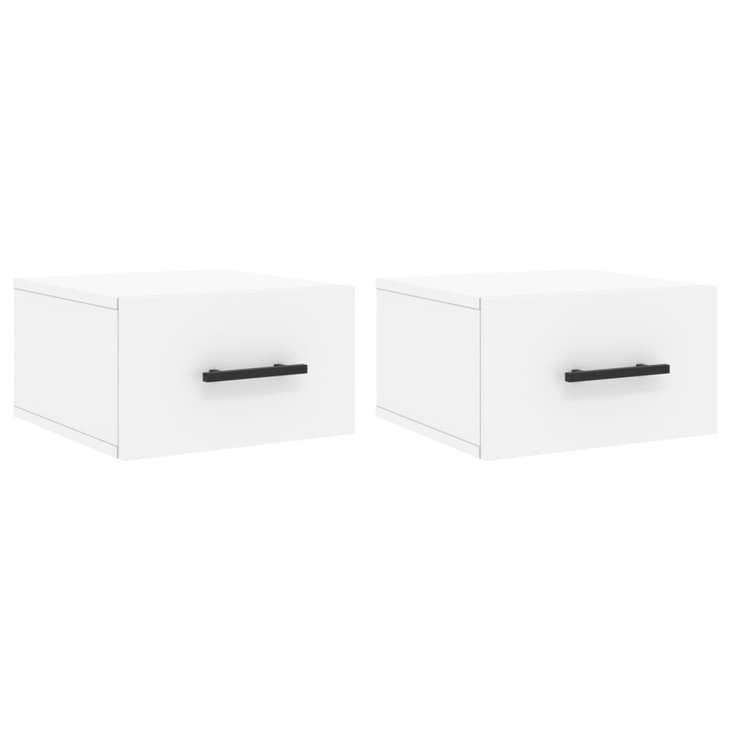 Wall Bedside Tables 2 pcs. White 35x35x20 cm