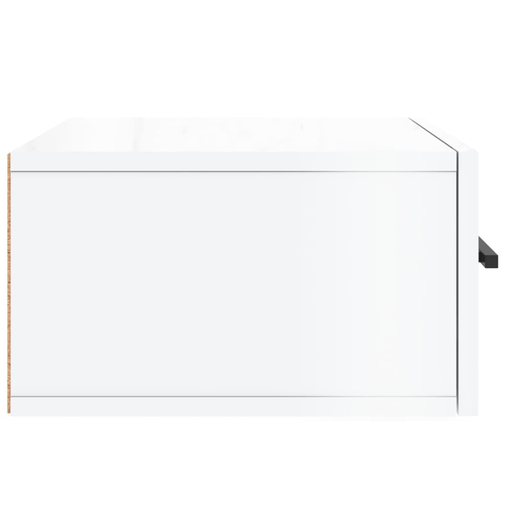 Wall-Mounted Bedside Table High Gloss White 35x35x20 cm