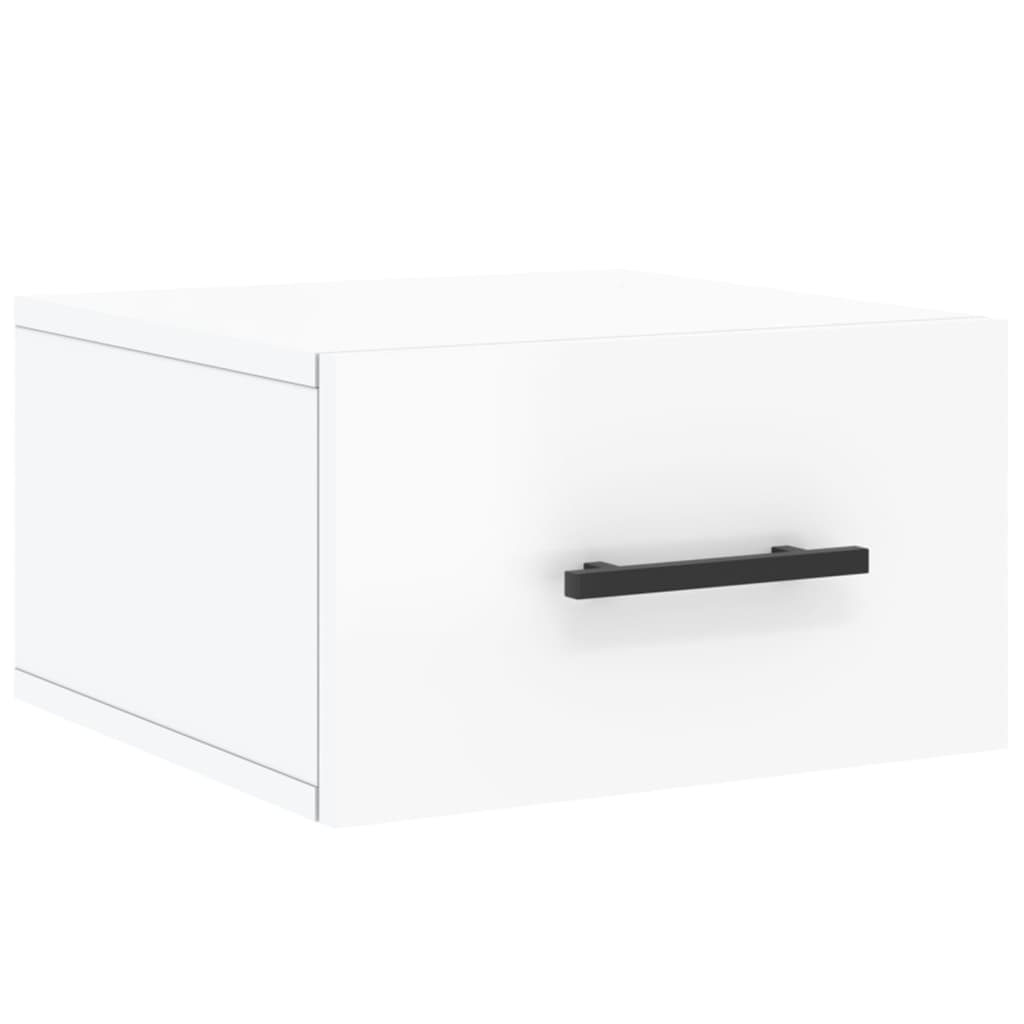 Wall-mounted bedside tables 2 pcs. High-gloss white 35x35x20 cm