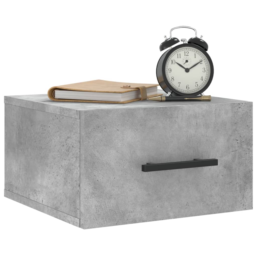 Wall Bedside Table Concrete Grey 35x35x20 cm