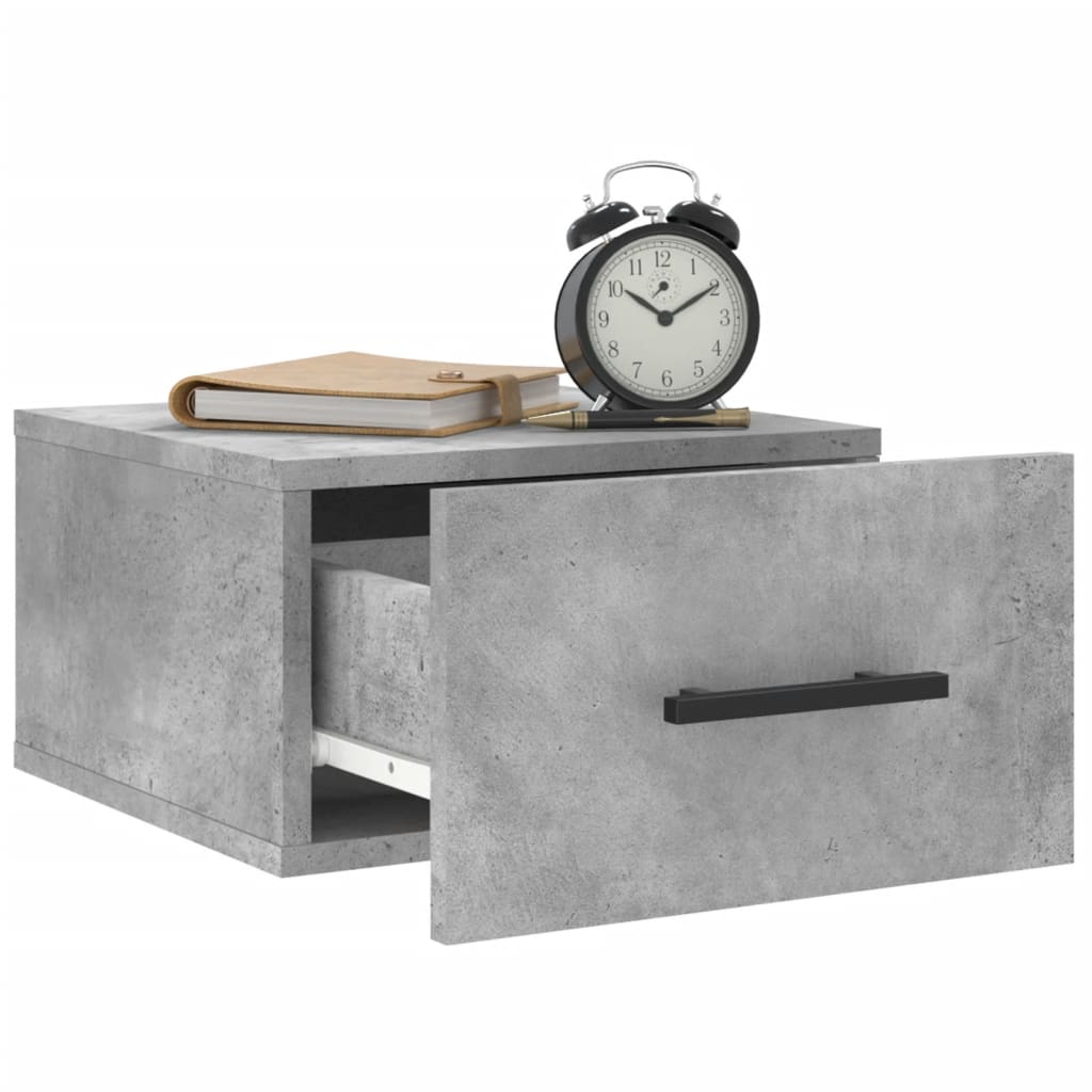 Wall Bedside Table Concrete Grey 35x35x20 cm