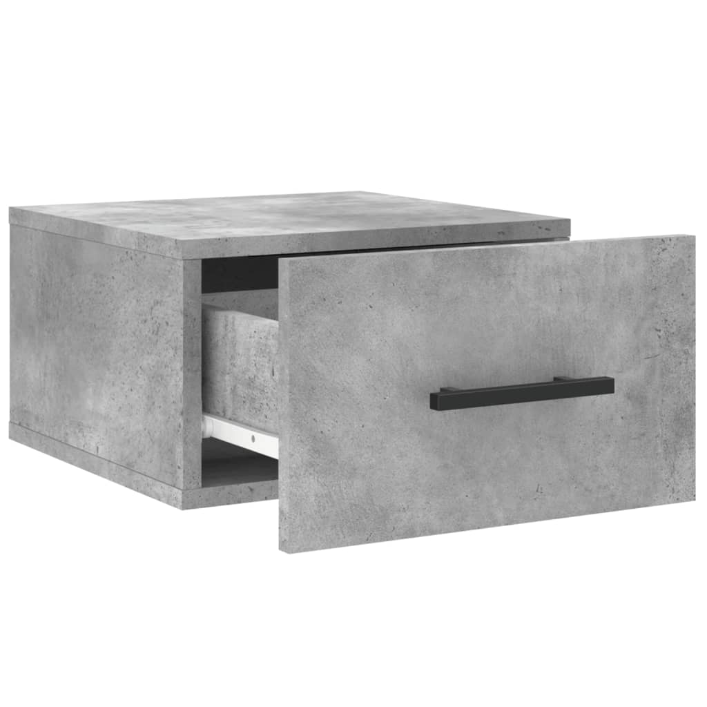 Wall Bedside Table Concrete Grey 35x35x20 cm