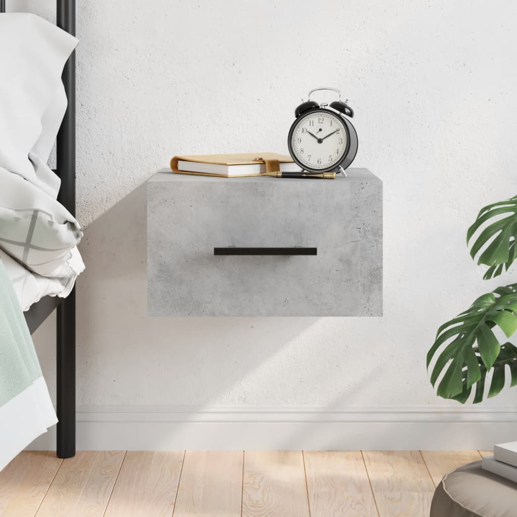 Wall Bedside Table Concrete Grey 35x35x20 cm