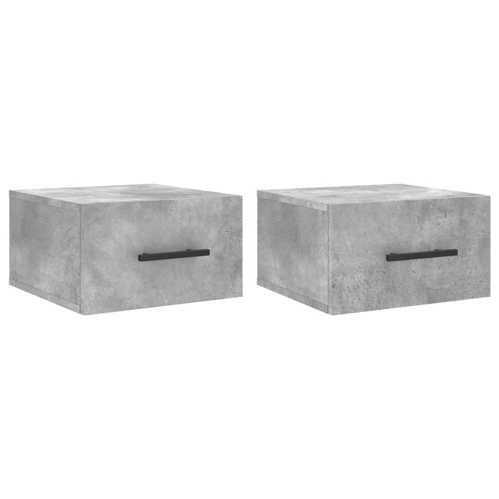 Wall-mounted bedside tables 2 pcs. Concrete grey 35x35x20 cm