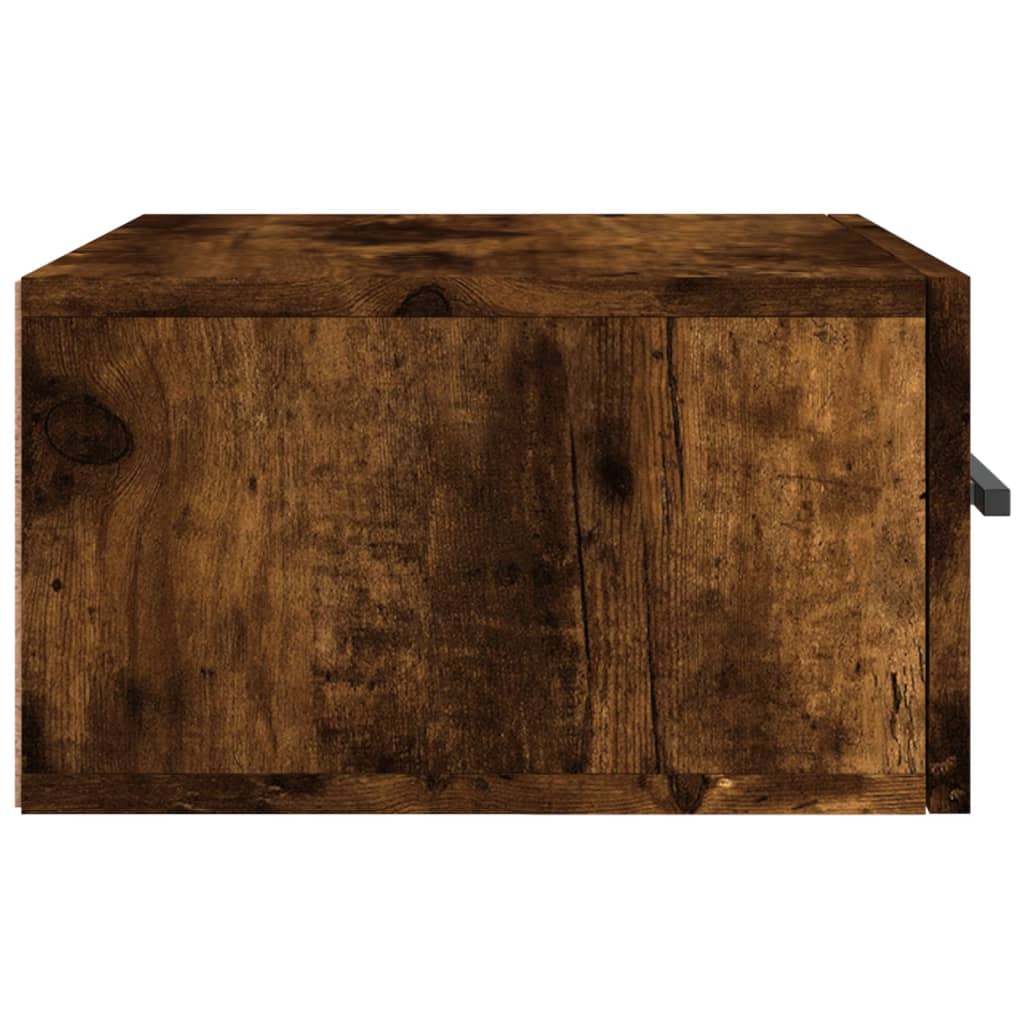 Wall-mounted bedside table smoked oak 35x35x20 cm