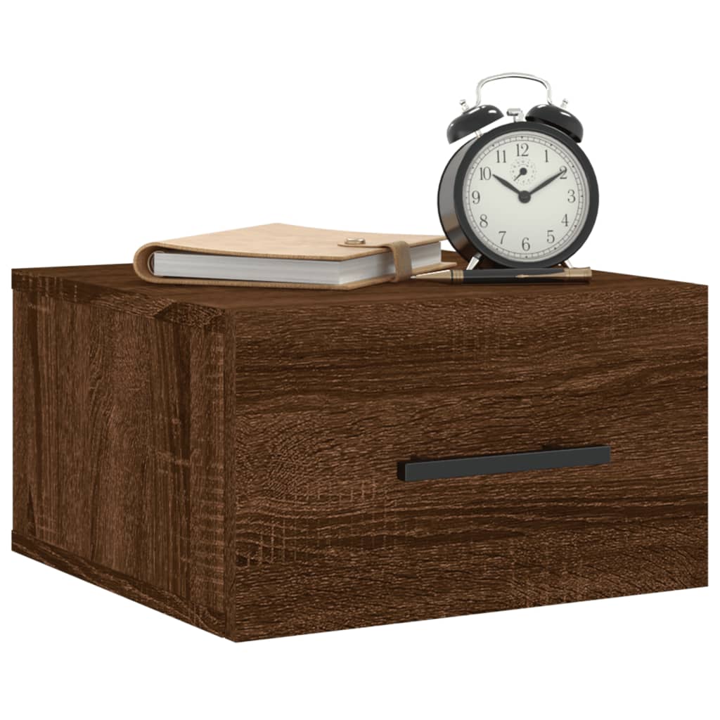 Wall Bedside Table Brown Oak Look 35x35x20 cm