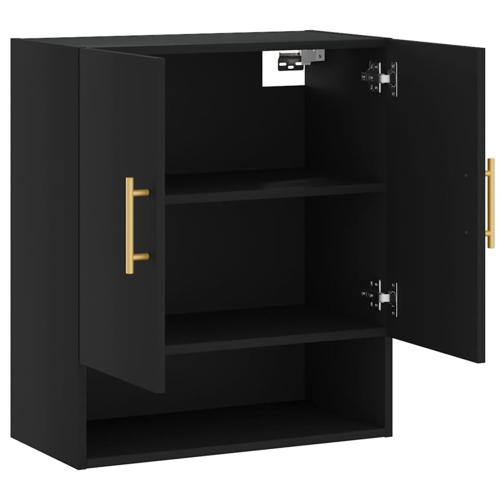 Wall Cabinet Black 60x31x70 cm Wood Material