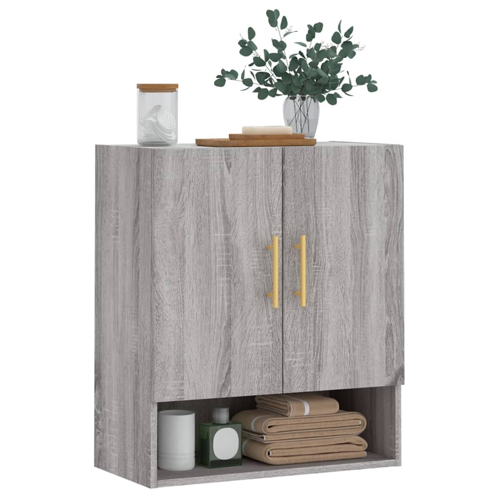 Wall Cabinet Gray Sonoma 60x31x70 cm Wood Material