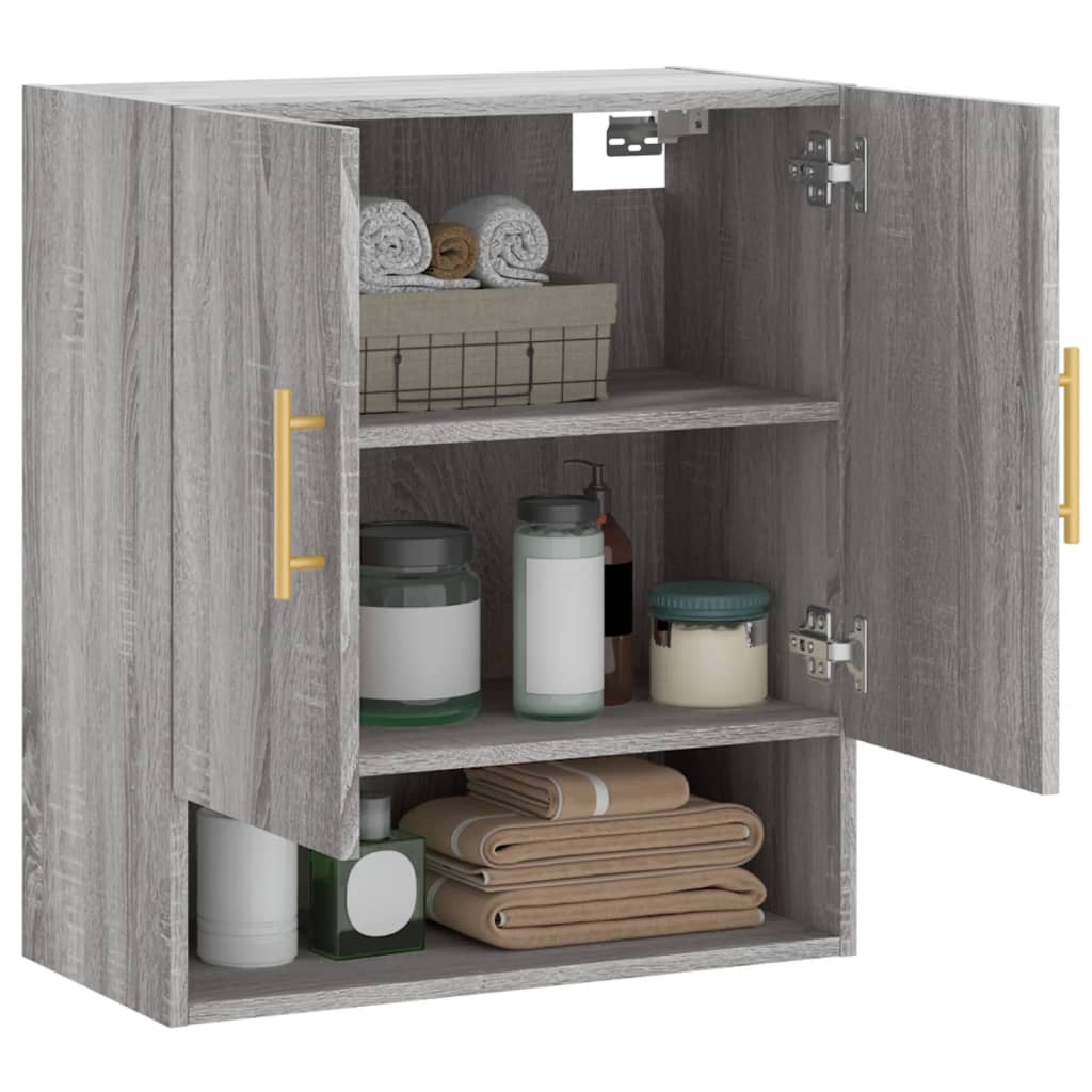 Wall Cabinet Gray Sonoma 60x31x70 cm Wood Material