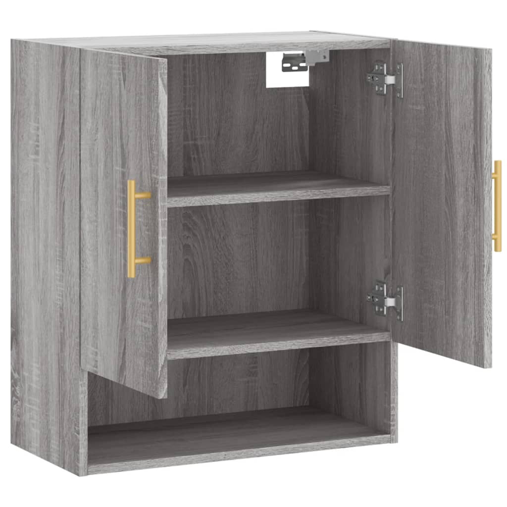 Wall Cabinet Gray Sonoma 60x31x70 cm Wood Material