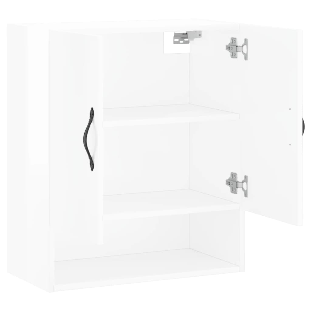 Wall Cabinet High Gloss White 60x31x70 cm Wood Material