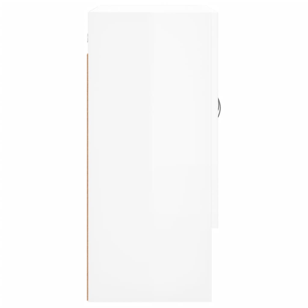 Wall Cabinet High Gloss White 60x31x70 cm Wood Material