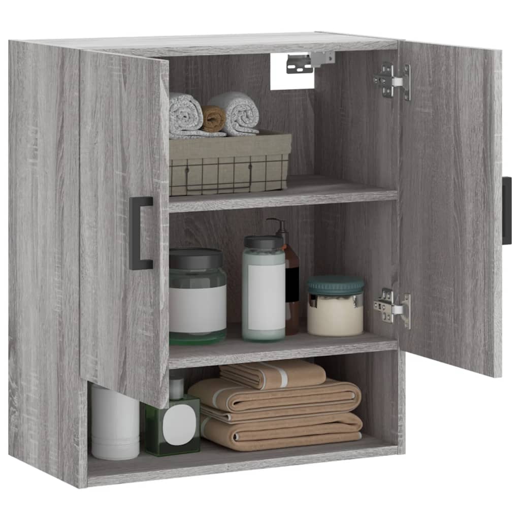 Wall Cabinet Gray Sonoma 60x31x70 cm Wood Material