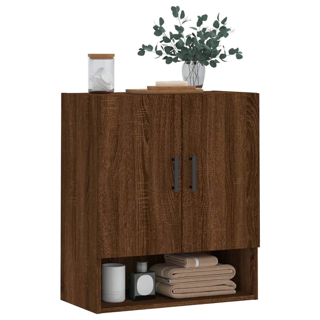 Wall Cabinet Brown Oak Look 60x31x70 cm Wood Material