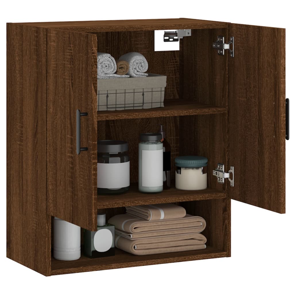 Wall Cabinet Brown Oak Look 60x31x70 cm Wood Material