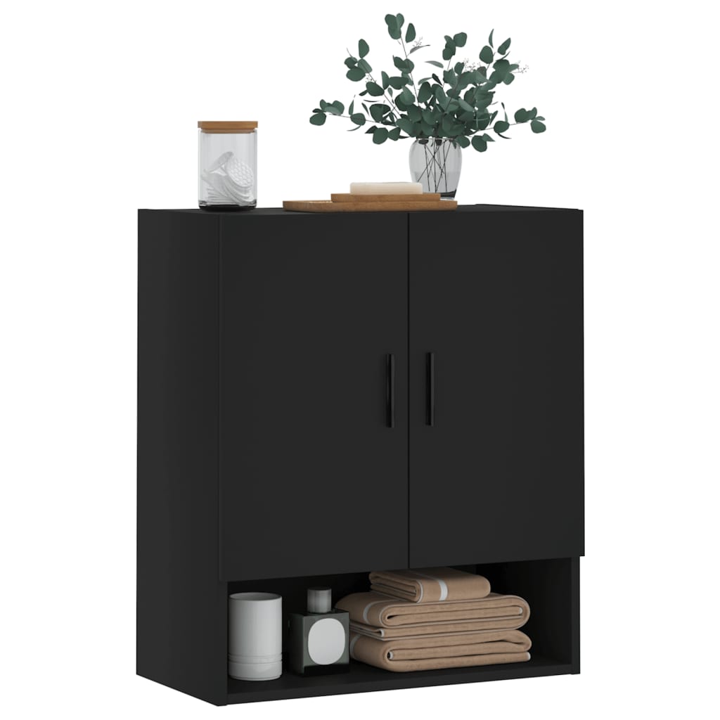 Wall Cabinet Black 60x31x70 cm Wood Material