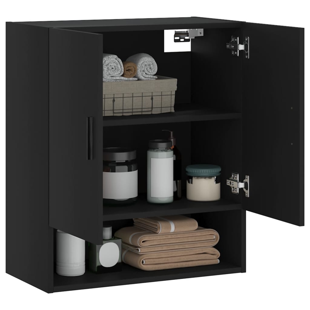 Wall Cabinet Black 60x31x70 cm Wood Material