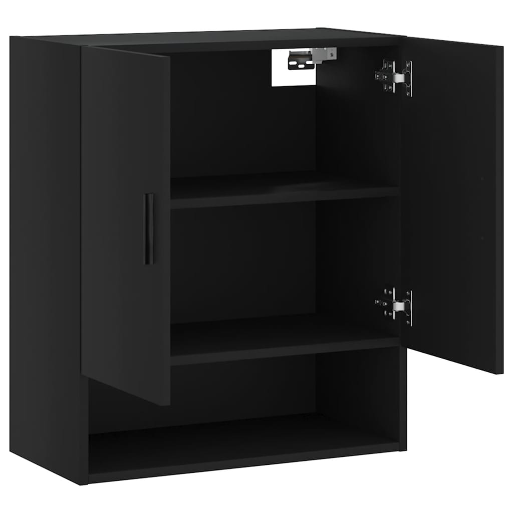 Wall Cabinet Black 60x31x70 cm Wood Material