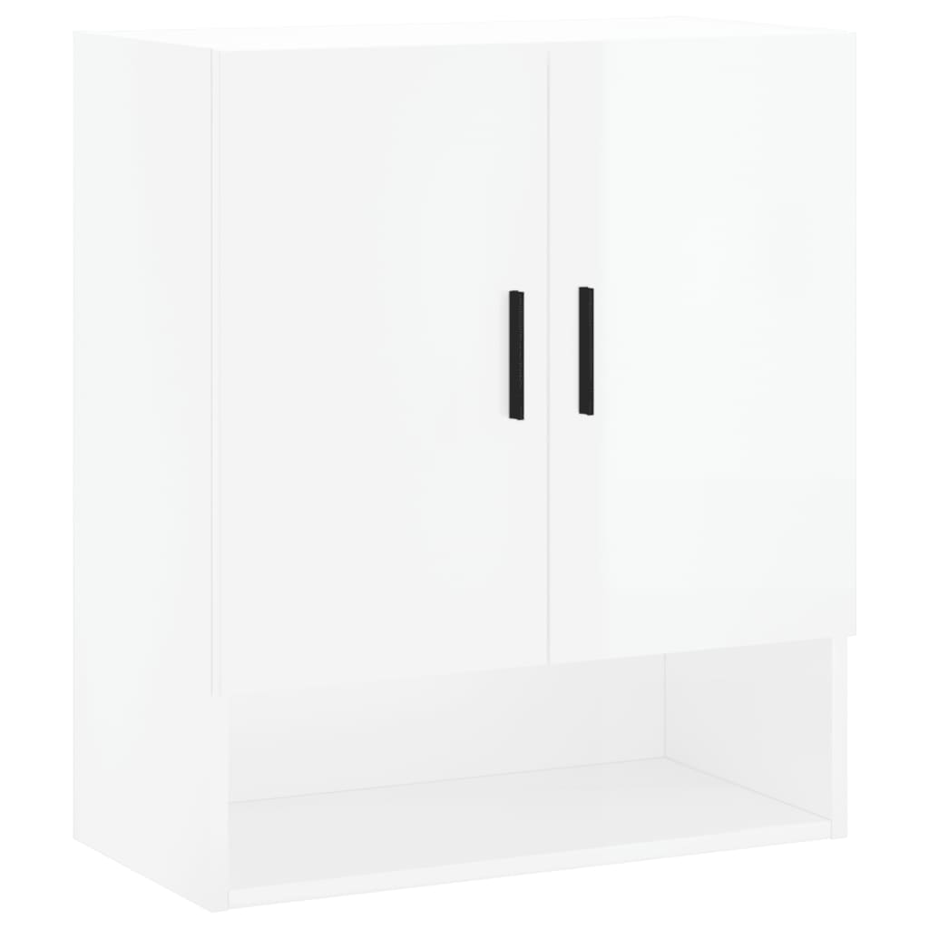 Wall Cabinet High Gloss White 60x31x70 cm Wood Material