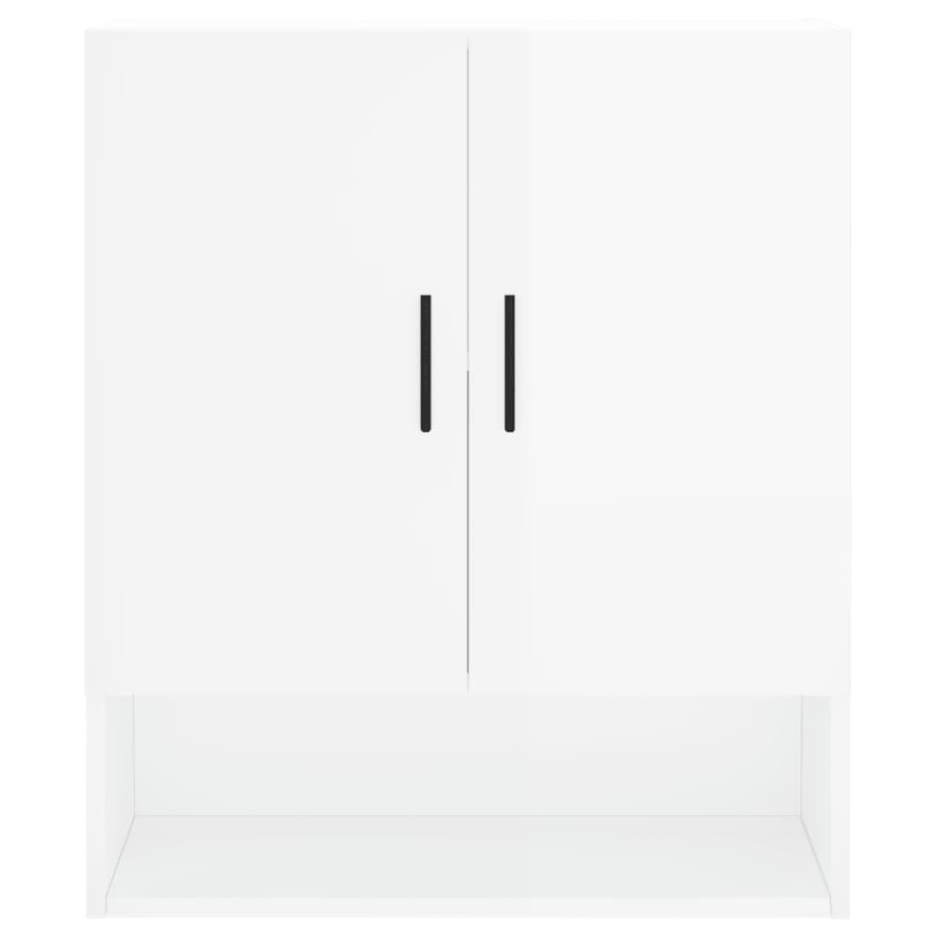 Wall Cabinet High Gloss White 60x31x70 cm Wood Material