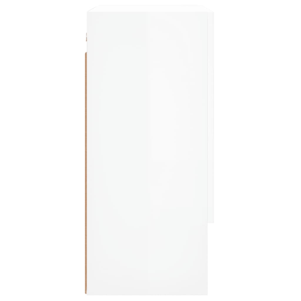 Wall Cabinet High Gloss White 60x31x70 cm Wood Material