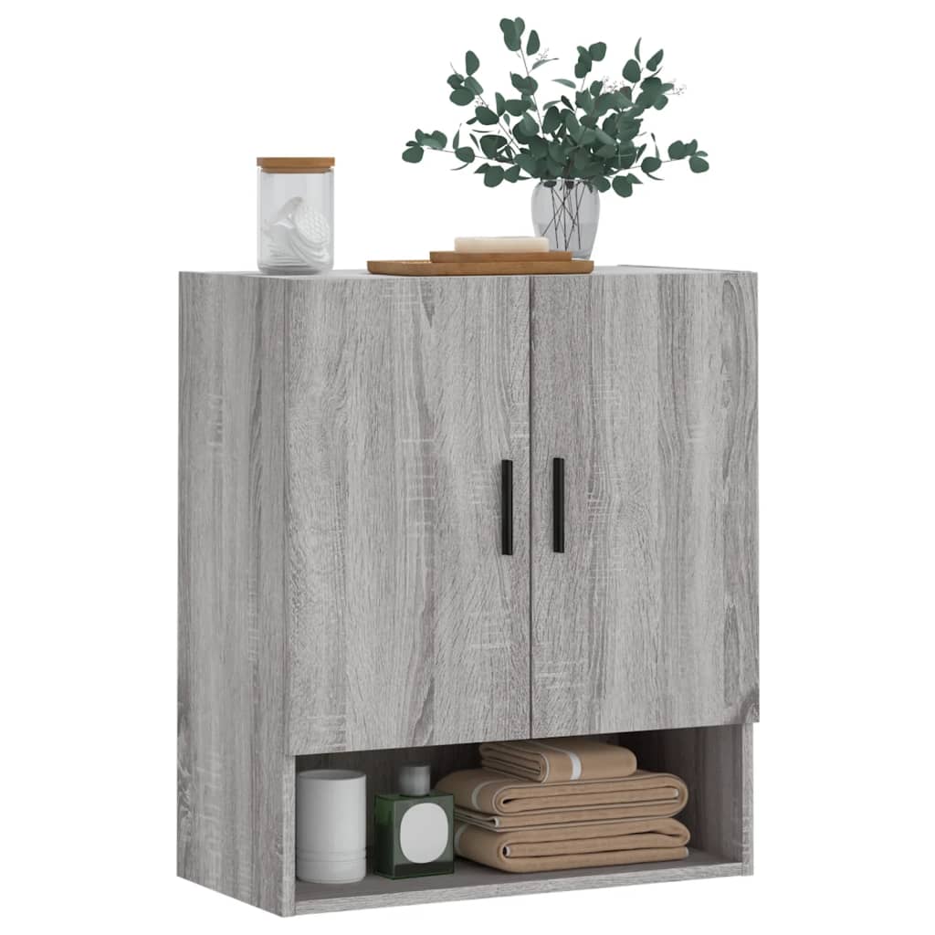 Wall Cabinet Gray Sonoma 60x31x70 cm Wood Material