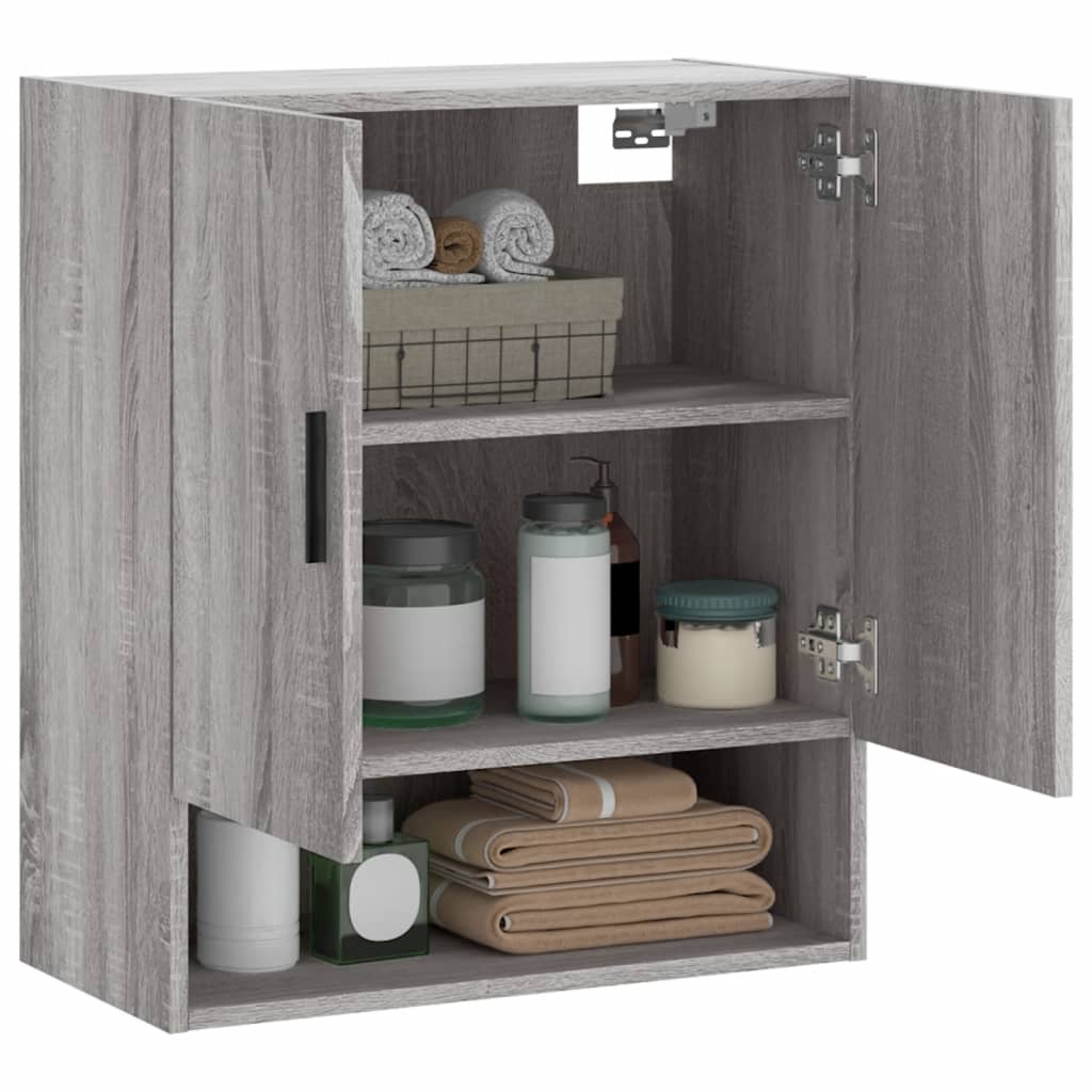 Wall Cabinet Gray Sonoma 60x31x70 cm Wood Material