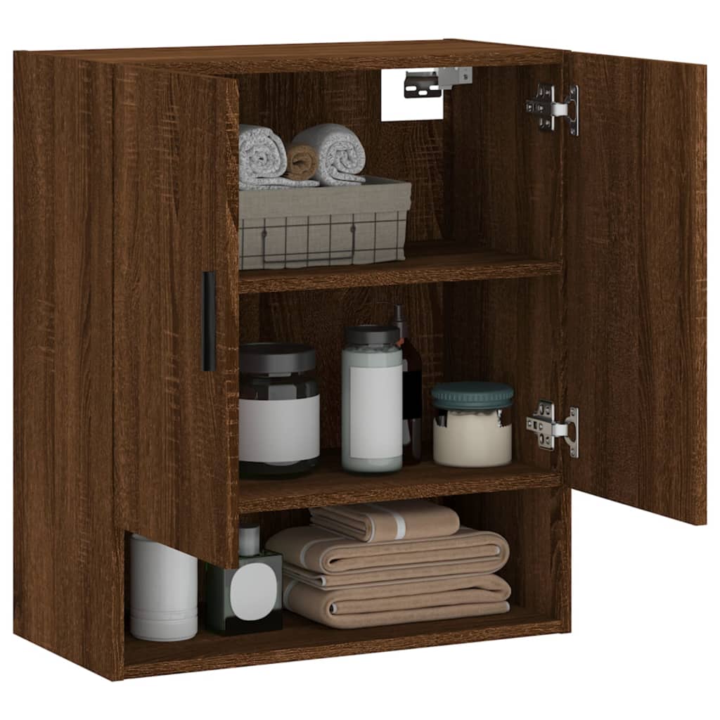 Wall Cabinet Brown Oak Look 60x31x70 cm Wood Material