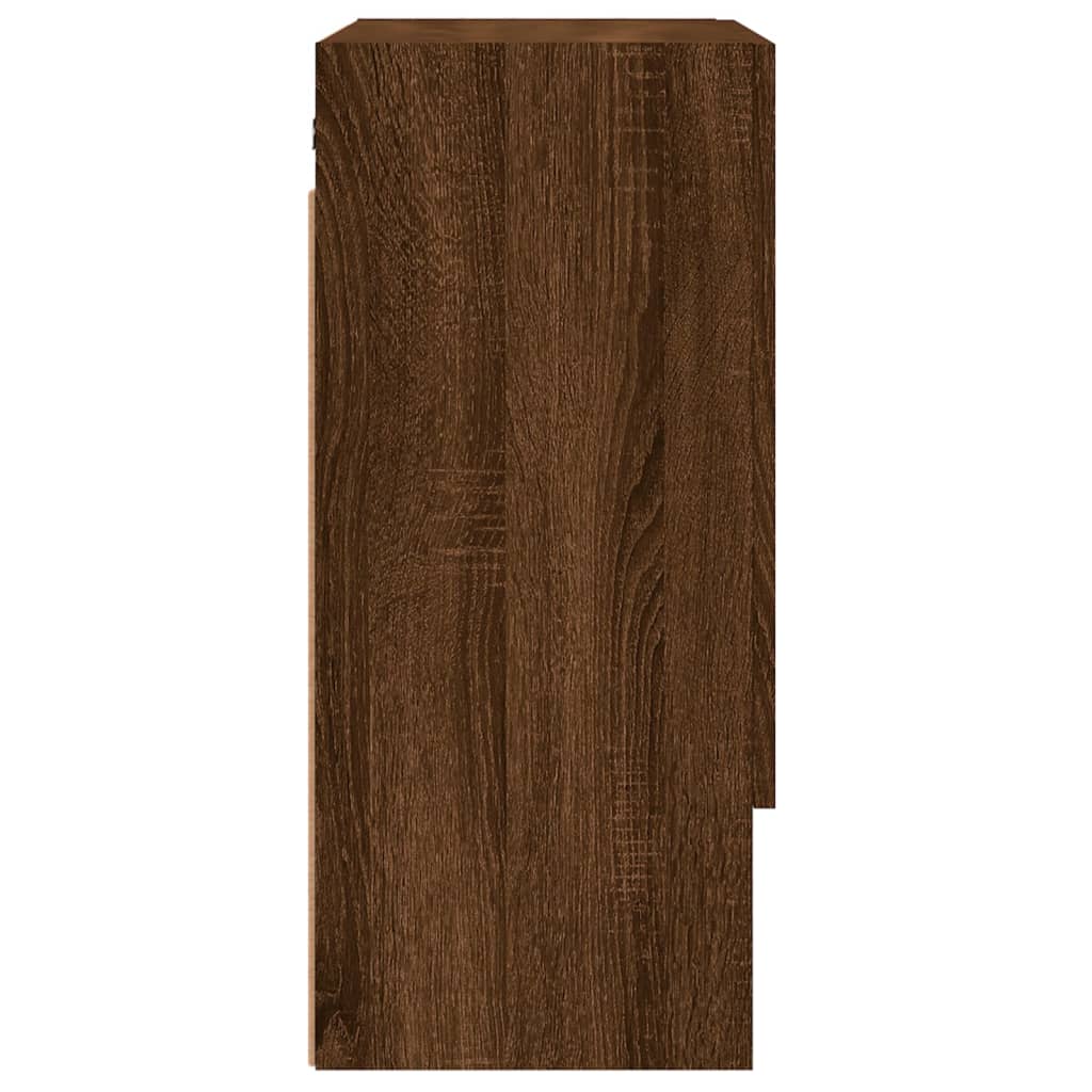 Wall Cabinet Brown Oak Look 60x31x70 cm Wood Material