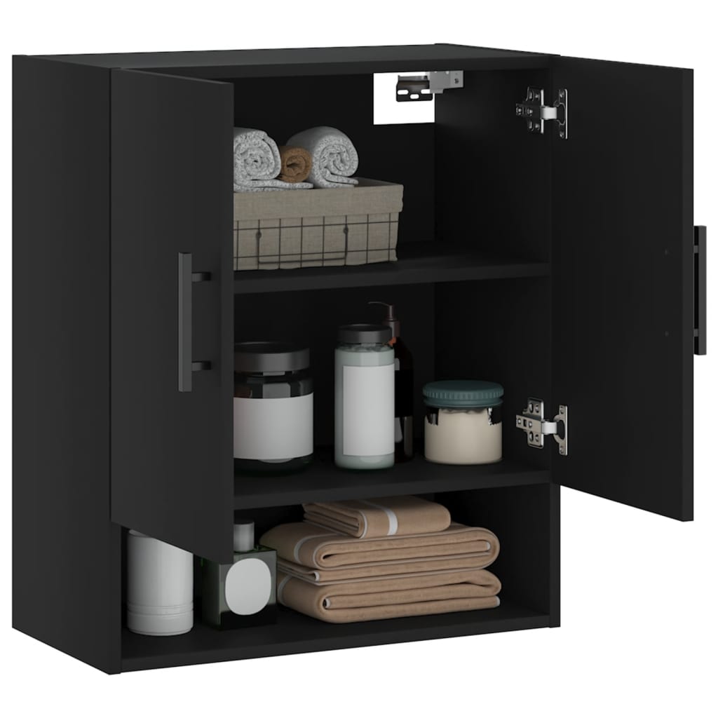 Wall Cabinet Black 60x31x70 cm Wood Material