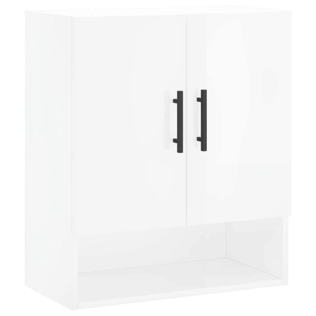 Wall Cabinet High Gloss White 60x31x70 cm Wood Material