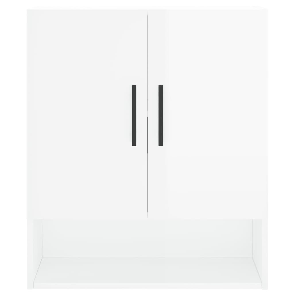 Wall Cabinet High Gloss White 60x31x70 cm Wood Material