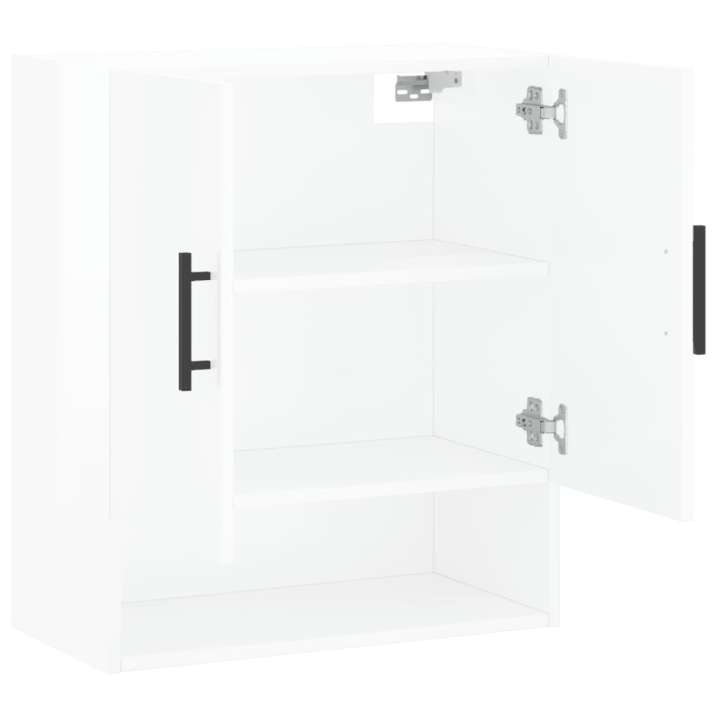 Wall Cabinet High Gloss White 60x31x70 cm Wood Material