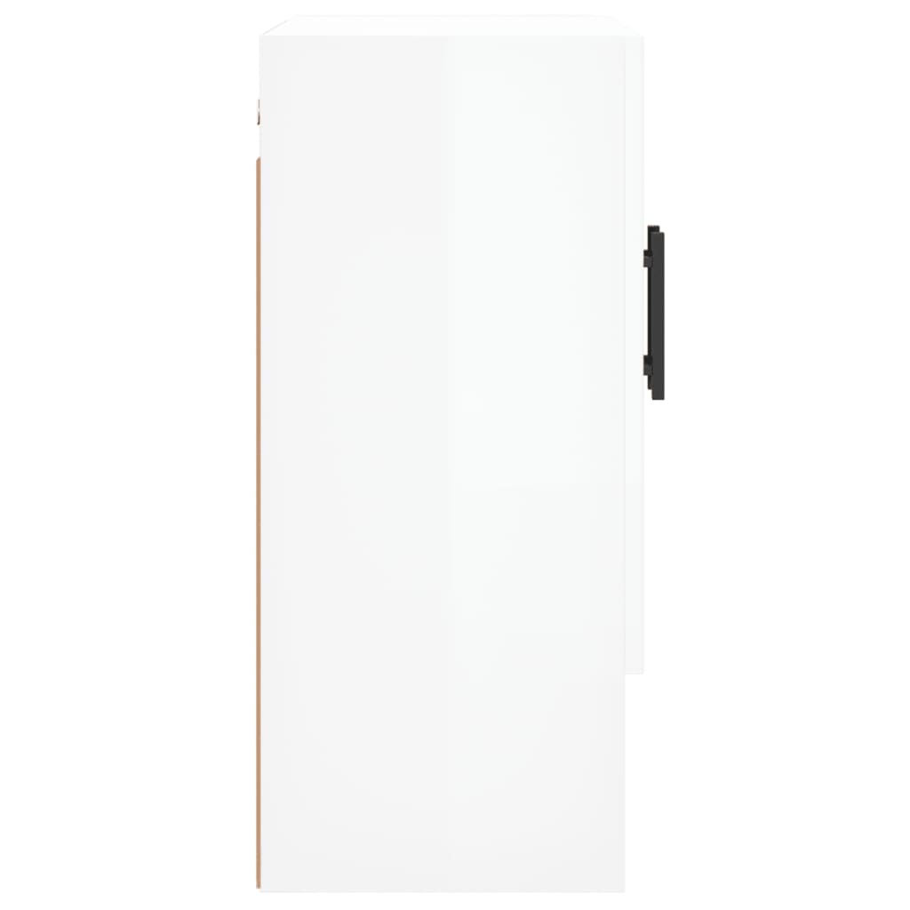 Wall Cabinet High Gloss White 60x31x70 cm Wood Material