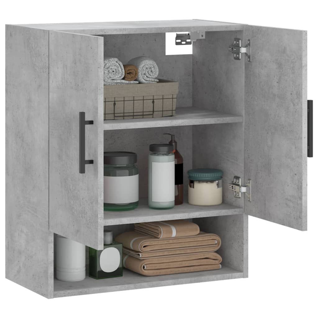 Wall Cabinet Concrete Grey 60x31x70 cm Wood Material