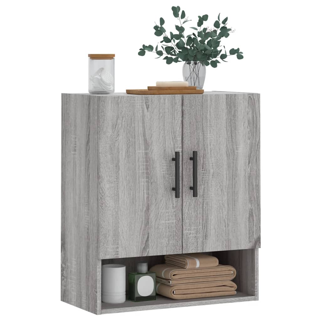 Wall Cabinet Gray Sonoma 60x31x70 cm Wood Material