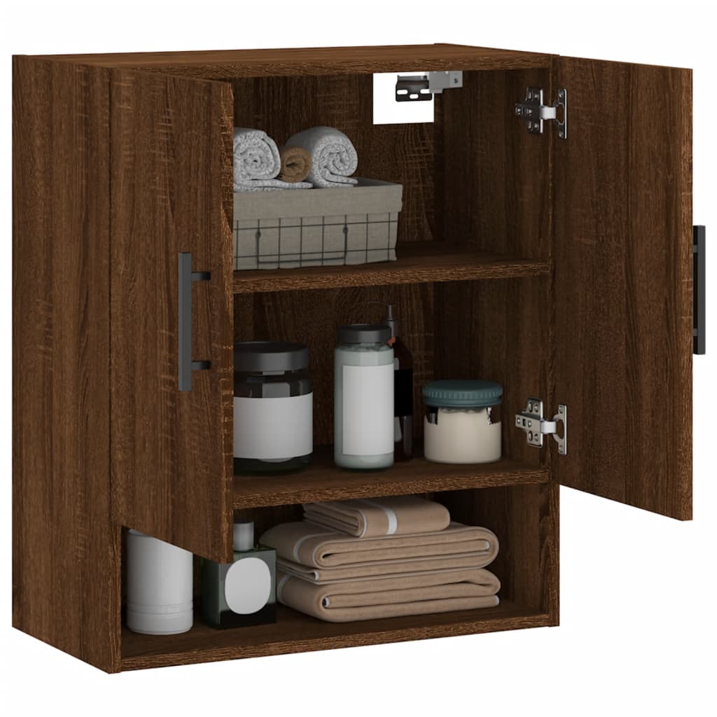 Wall Cabinet Brown Oak Look 60x31x70 cm Wood Material