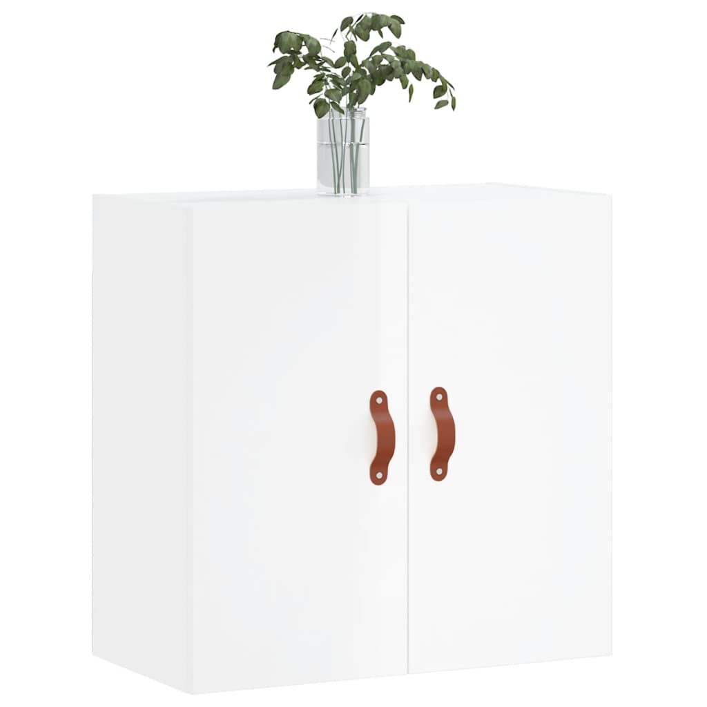 Wall Cabinet High Gloss White 60x31x60 cm Wood Material