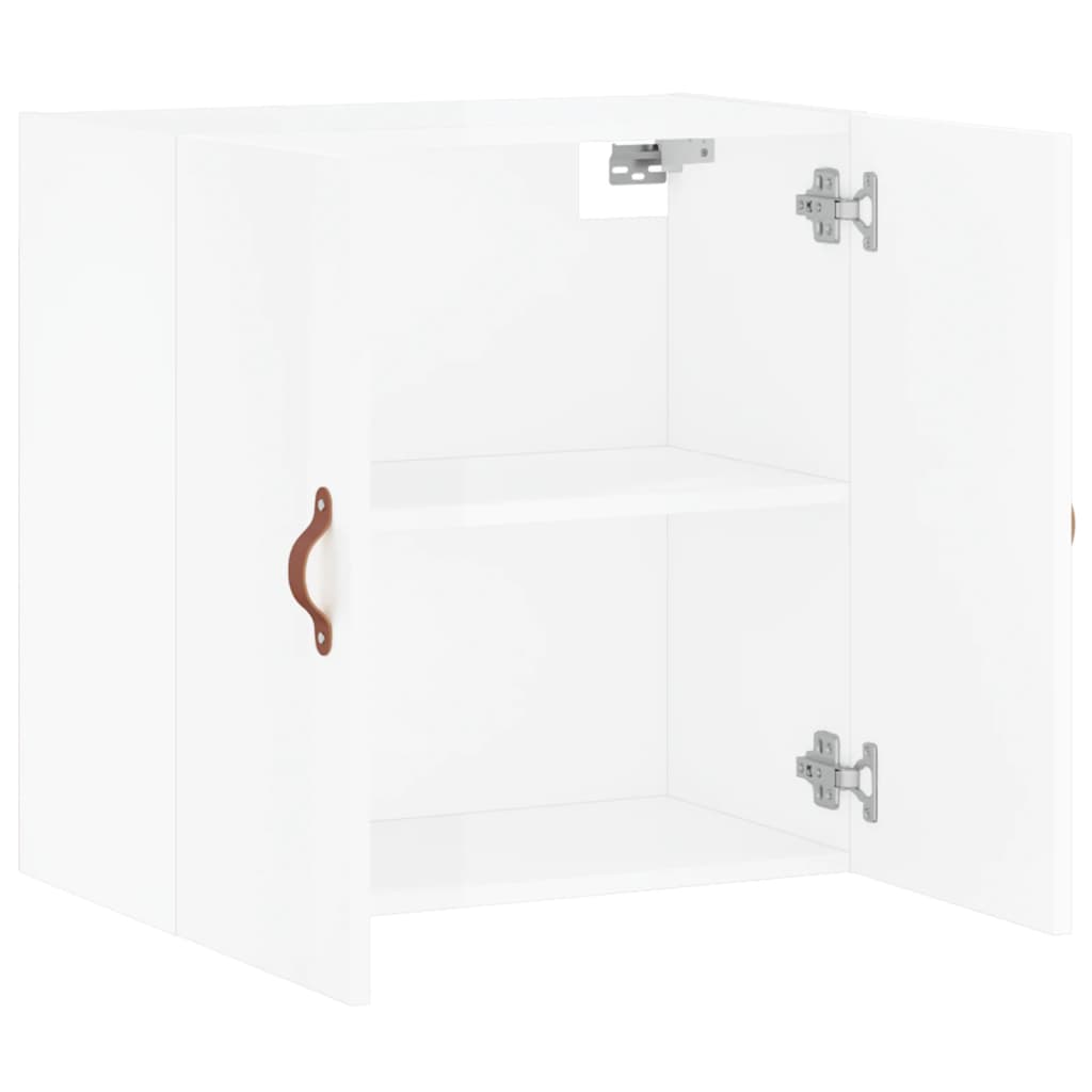 Wall Cabinet High Gloss White 60x31x60 cm Wood Material