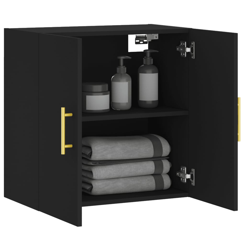 Wall Cabinet Black 60x31x60 cm Wood Material