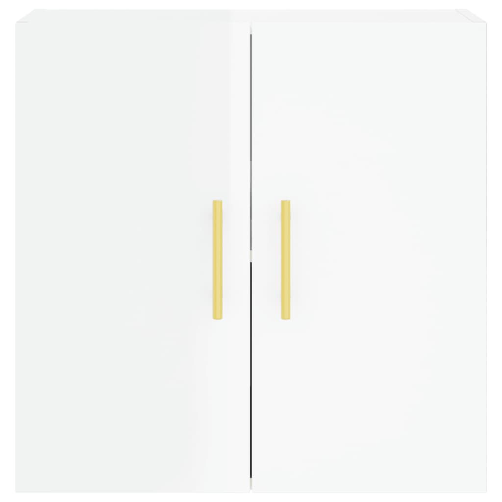 Wall Cabinet High Gloss White 60x31x60 cm Wood Material