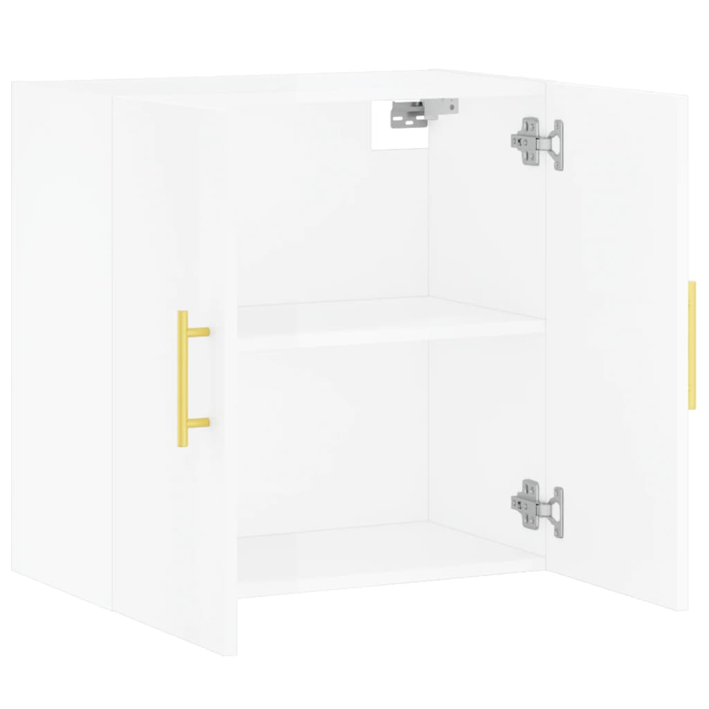 Wall Cabinet High Gloss White 60x31x60 cm Wood Material