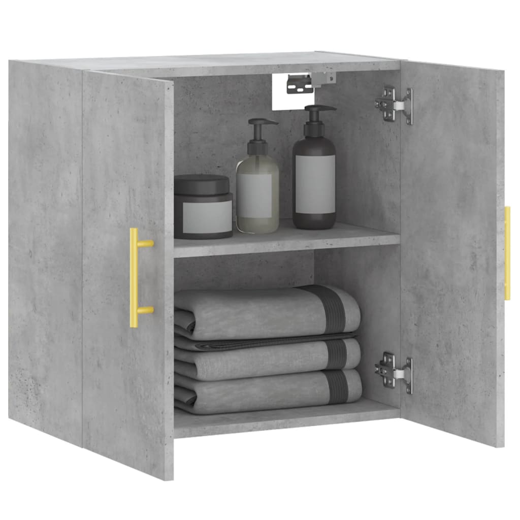 Wall Cabinet Concrete Grey 60x31x60 cm Wood Material