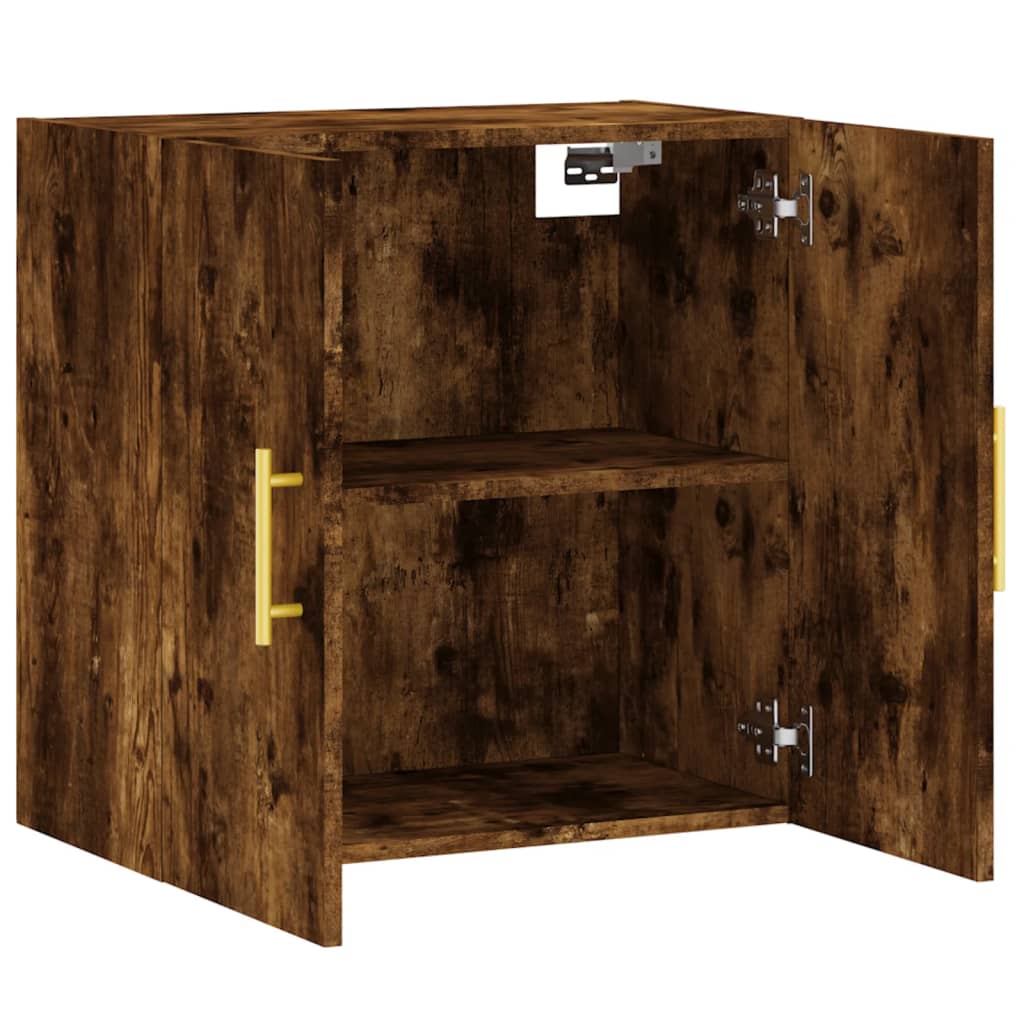 Wall Cabinet Smoked Oak 60x31x60 cm Wood Material