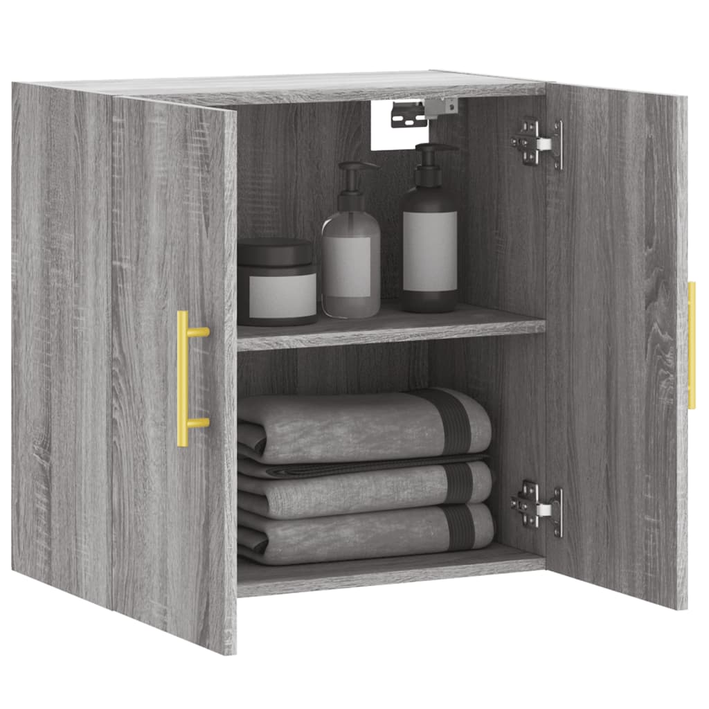 Wall Cabinet Gray Sonoma 60x31x60 cm Wood Material