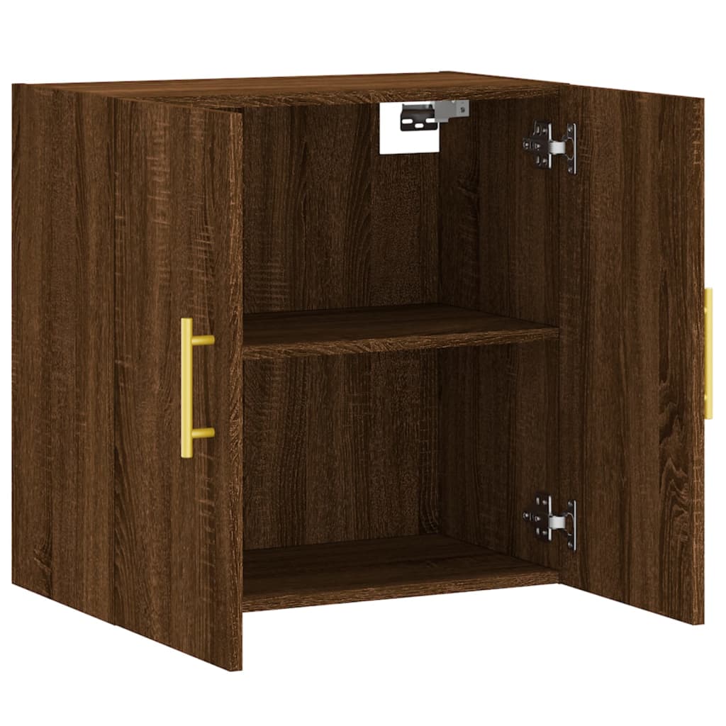 Wall Cabinet Brown Oak Look 60x31x60 cm Wood Material